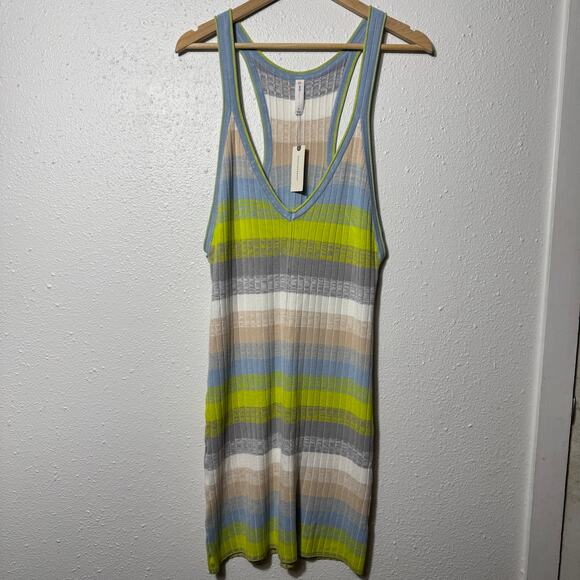 NWT Anthropologie Daily Practice Tuvalu Stripe Rib Knit Racerback Dress - Picture 2 of 6